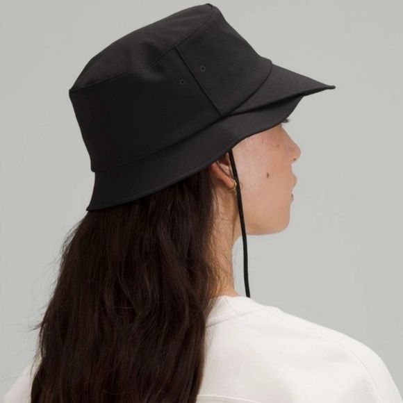 Lululemon Wide Brim Bucket Hat Strap Black Drawcord Extra Shade Sun Size M/L - Picture 2 of 11